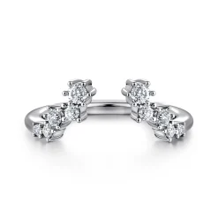 Gabriel & Co. Curved 14K White Gold Cluster Diamond Open Anniversary Ring - 0.3 ct