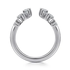 Gabriel & Co. Curved 14K White Gold Cluster Diamond Open Anniversary Ring - 0.3 ct