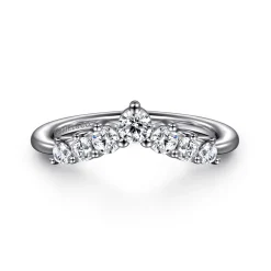 Outlet Gabriel & Co. Curved-14K White Gold Diamond Anniversary Band - 0.5 ct
