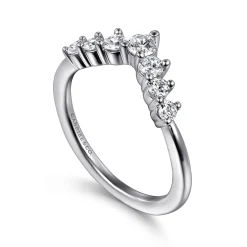 Outlet Gabriel & Co. Curved-14K White Gold Diamond Anniversary Band - 0.5 ct