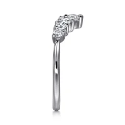 Outlet Gabriel & Co. Curved-14K White Gold Diamond Anniversary Band - 0.5 ct