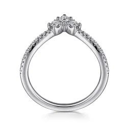 Sale Gabriel & Co. Curved-14K White Gold Diamond Anniversary Band - 0.25 ct