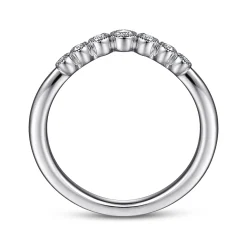 Gabriel & Co. Curved 14K White Gold Diamond Anniversary Band - 0.1 ct