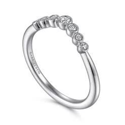 Gabriel & Co. Curved 14K White Gold Diamond Anniversary Band - 0.1 ct