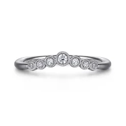 Gabriel & Co. Curved 14K White Gold Diamond Anniversary Band - 0.1 ct