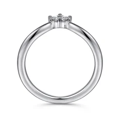 Outlet Gabriel & Co. Curved 14K White Gold Diamond Anniversary Band - 0.15 ct