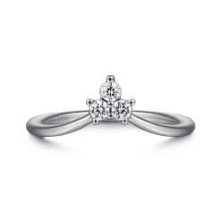 Outlet Gabriel & Co. Curved 14K White Gold Diamond Anniversary Band - 0.15 ct