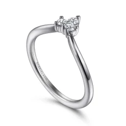 Outlet Gabriel & Co. Curved 14K White Gold Diamond Anniversary Band - 0.15 ct