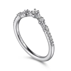 New Gabriel & Co. Curved-14K White Gold Diamond Anniversary Band - 0.17 ct