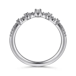 New Gabriel & Co. Curved-14K White Gold Diamond Anniversary Band - 0.17 ct