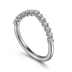 Outlet Gabriel & Co. Curved-14K White Gold Diamond Anniversary Band - 0.22 ct
