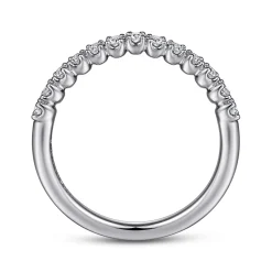 Outlet Gabriel & Co. Curved-14K White Gold Diamond Anniversary Band - 0.22 ct