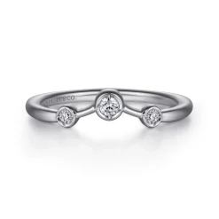 New Gabriel & Co. Curved-14K White Gold Diamond Anniversary Band - 0.1 ct