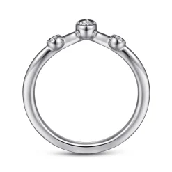 New Gabriel & Co. Curved-14K White Gold Diamond Anniversary Band - 0.1 ct