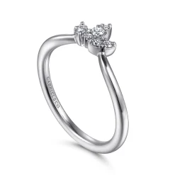 Discount Gabriel & Co. Curved 14K White Gold Diamond Anniversary Band - 0.1 ct