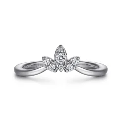 Discount Gabriel & Co. Curved 14K White Gold Diamond Anniversary Band - 0.1 ct