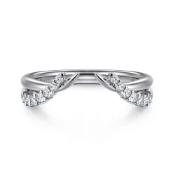 Discount Gabriel & Co. Curved 14K White Gold Diamond Open Anniversary Band - 0.25 ct