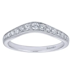 Sale Gabriel & Co. Curved 14K White Gold Diamond Wedding Band - 0.25 ct
