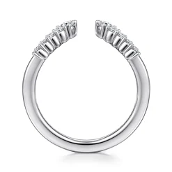 Gabriel & Co. Curved 14K White Gold Pear and Round Diamond Open Anniversary Ring - 0.3 ct