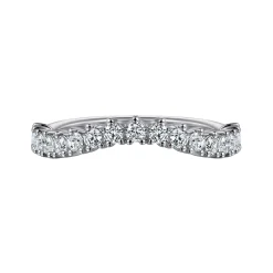 Hot Gabriel & Co. Curved-14K White Gold Round Diamond Anniversary Band - 0.48 ct