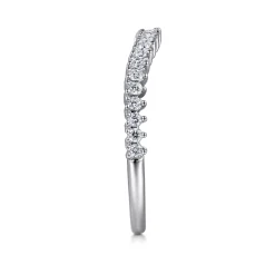 Gabriel & Co. Curved-14K White Gold Round Diamond Anniversary Band - 0.25 ct