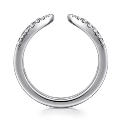 Outlet Gabriel & Co. Curved 14K White Gold U Setting Diamond Open Anniversary Band - 0.25 ct