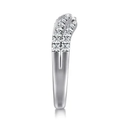 Outlet Gabriel & Co. Curved 14K White Gold U Setting Diamond Open Anniversary Band - 0.25 ct