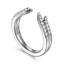 Outlet Gabriel & Co. Curved 14K White Gold U Setting Diamond Open Anniversary Band - 0.25 ct