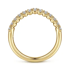 Sale Gabriel & Co. Curved-14K Yellow Gold Diamond Anniversary Band - 0.22 ct