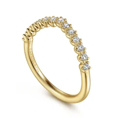 Sale Gabriel & Co. Curved-14K Yellow Gold Diamond Anniversary Band - 0.22 ct