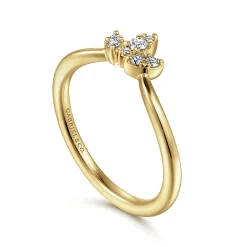 Sale Gabriel & Co. Curved 14K Yellow Gold Diamond Anniversary Band - 0.1 ct