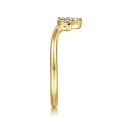 Sale Gabriel & Co. Curved 14K Yellow Gold Diamond Anniversary Band - 0.1 ct