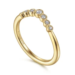 Outlet Gabriel & Co. Curved 14K Yellow Gold Diamond Anniversary Band - 0.1 ct