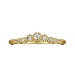 Outlet Gabriel & Co. Curved 14K Yellow Gold Diamond Anniversary Band - 0.1 ct