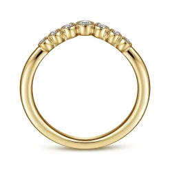 Outlet Gabriel & Co. Curved 14K Yellow Gold Diamond Anniversary Band - 0.1 ct