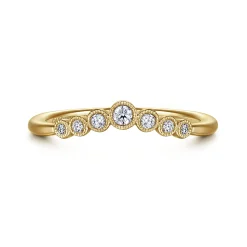 Outlet Gabriel & Co. Curved 14K Yellow Gold Diamond Anniversary Band - 0.1 ct