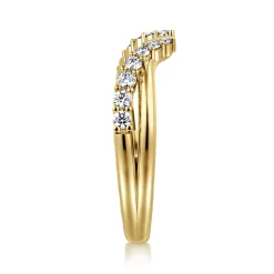 Sale Gabriel & Co. Curved 14K Yellow Gold Diamond Open Anniversary Band - 0.25 ct