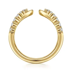 Sale Gabriel & Co. Curved 14K Yellow Gold Diamond Open Anniversary Band - 0.25 ct