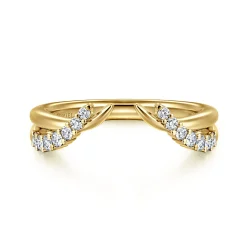 Sale Gabriel & Co. Curved 14K Yellow Gold Diamond Open Anniversary Band - 0.25 ct