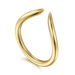 Best Gabriel & Co. Curved 14K Yellow Gold Open Anniversary Band