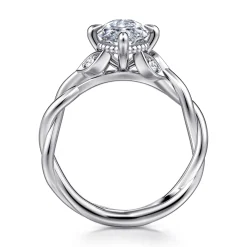Hot Gabriel & Co. Daija - 14K White Gold Twisted Marquise Diamond Engagement Ring
