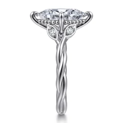 Hot Gabriel & Co. Daija - 14K White Gold Twisted Marquise Diamond Engagement Ring