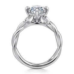 Outlet Gabriel & Co. Daija - 14K White Gold Twisted Oval Diamond Engagement Ring