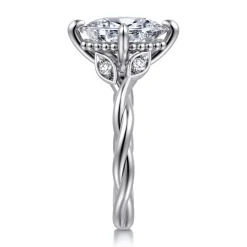 Outlet Gabriel & Co. Daija - 14K White Gold Twisted Oval Diamond Engagement Ring