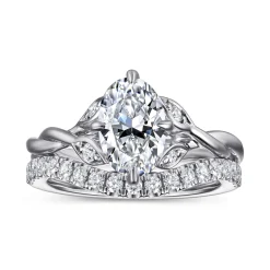 Online Gabriel & Co. Daija - 14K White Gold Twisted Oval Diamond Engagement Ring