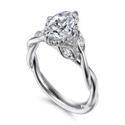 Online Gabriel & Co. Daija - 14K White Gold Twisted Oval Diamond Engagement Ring