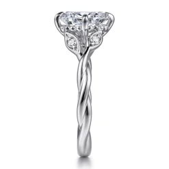 Online Gabriel & Co. Daija - 14K White Gold Twisted Oval Diamond Engagement Ring