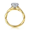 Online Gabriel & Co. Daija - 14K White-Yellow Gold Twisted Oval Diamond Engagement Ring