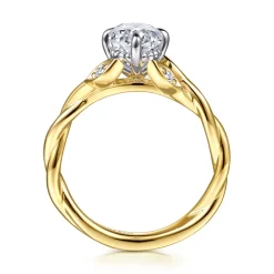 Online Gabriel & Co. Daija - 14K White-Yellow Gold Twisted Oval Diamond Engagement Ring