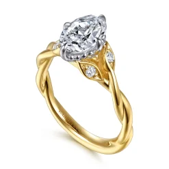 Online Gabriel & Co. Daija - 14K White-Yellow Gold Twisted Oval Diamond Engagement Ring